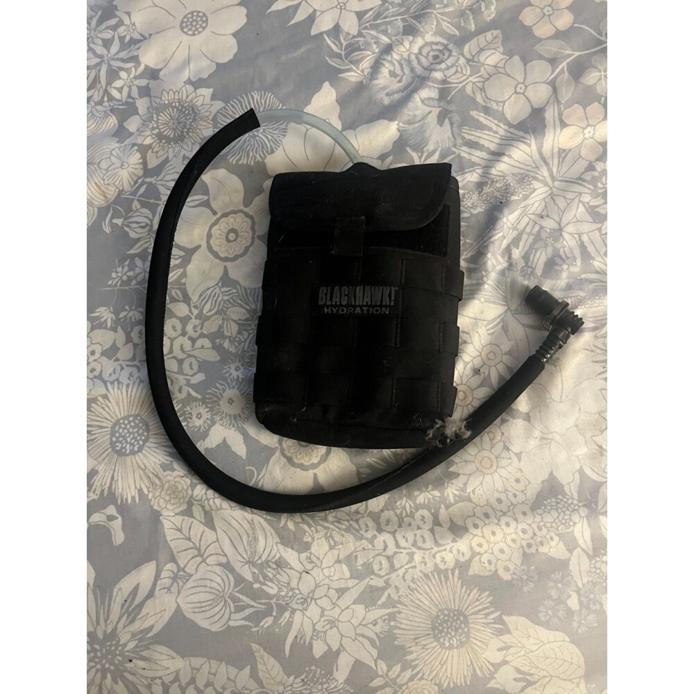 BLACKHAWK! MOLLE Tactical Hydration Pouch Black Nylon Hook & Loop Closure